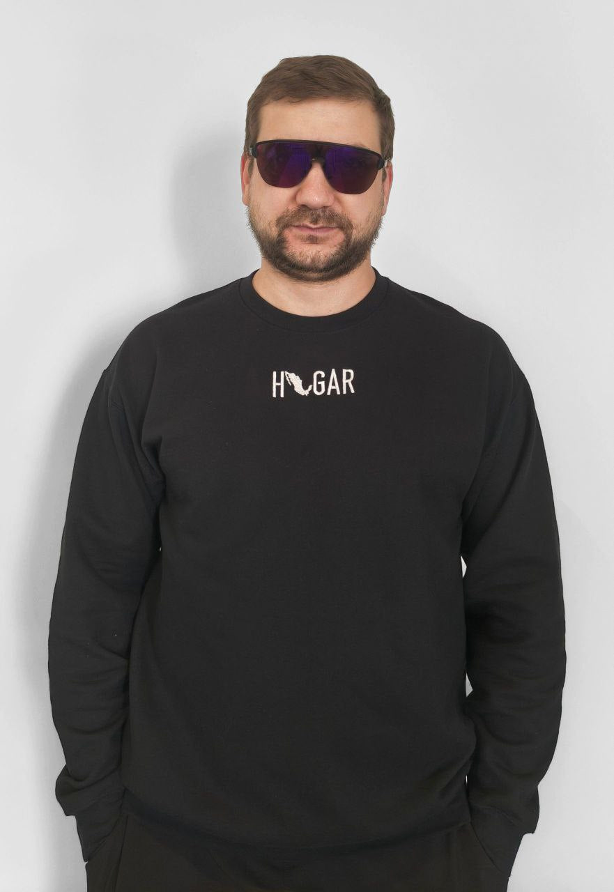 Sudadera de cuello redondo con bordado HOGAR, unisex