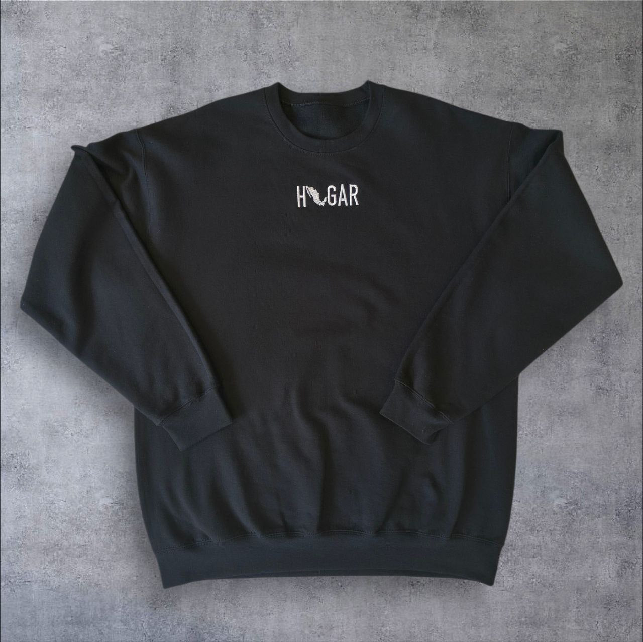 Sudadera de cuello redondo con bordado HOGAR, unisex