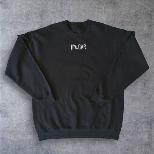 Sudadera de cuello redondo con bordado HOGAR, unisex