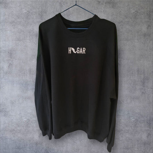 Sudadera de cuello redondo con bordado HOGAR, unisex